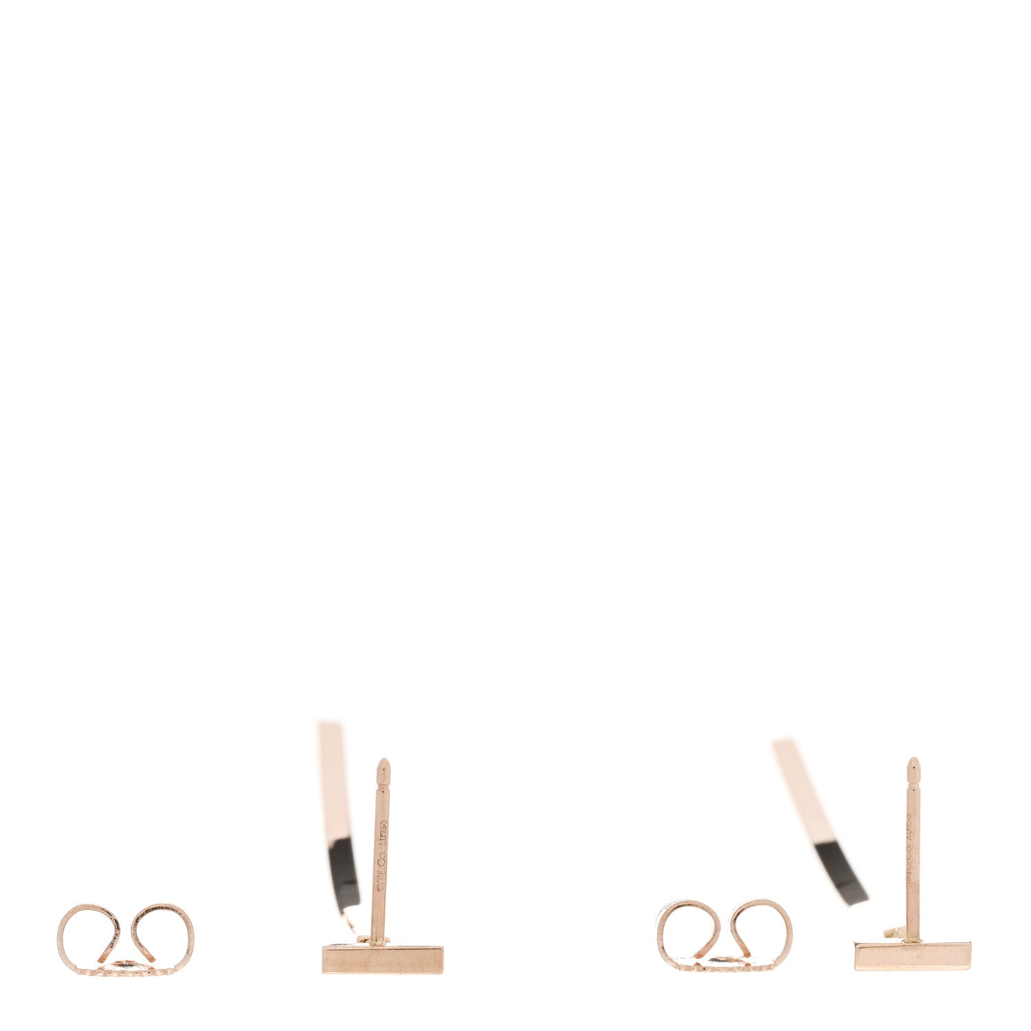 Tiffany 18K Rose Gold T Bar Earrings 3 of 5