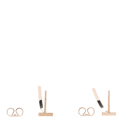Tiffany 18K Rose Gold T Bar Earrings 3 of 5