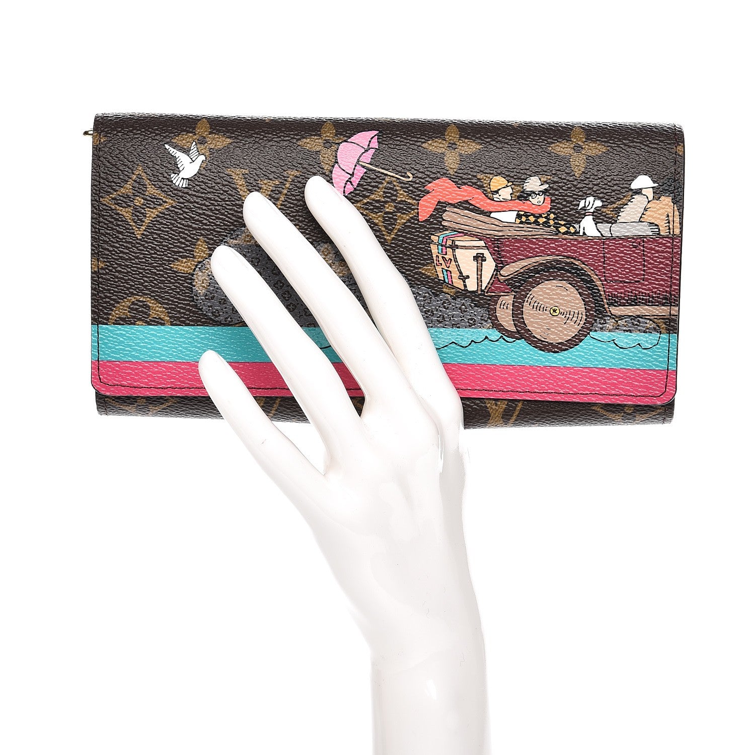 Louis Vuitton Monogram 2015 Christmas Animation Sarah Wallet Hibiscus 2 of 6