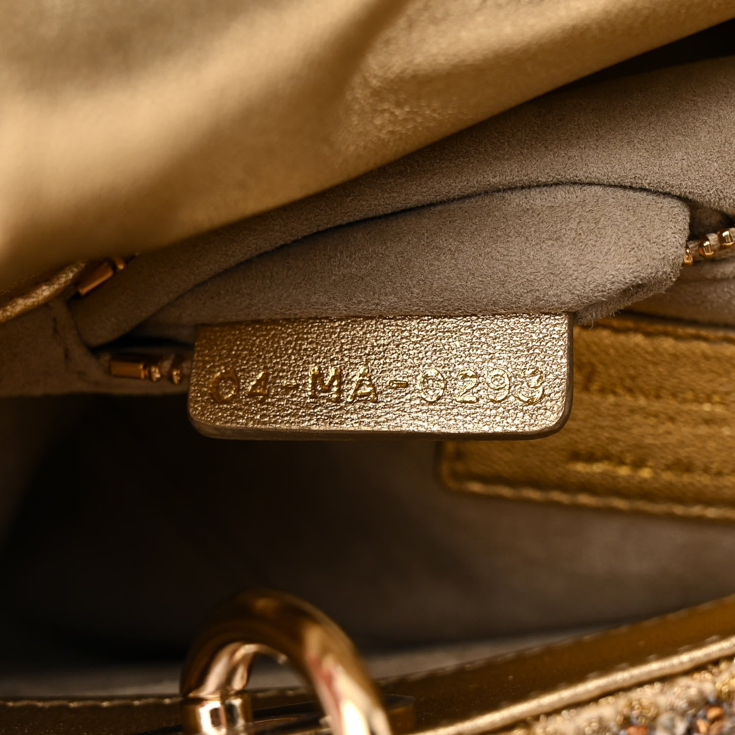 Christian Dior Metallic Calfskin Bead Embroidery Mini Lady Dior