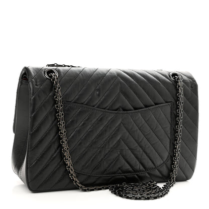 Chanel Aged Calfskin Chevron Quilted 2.55 Reissue 226 So Black 3 of 10