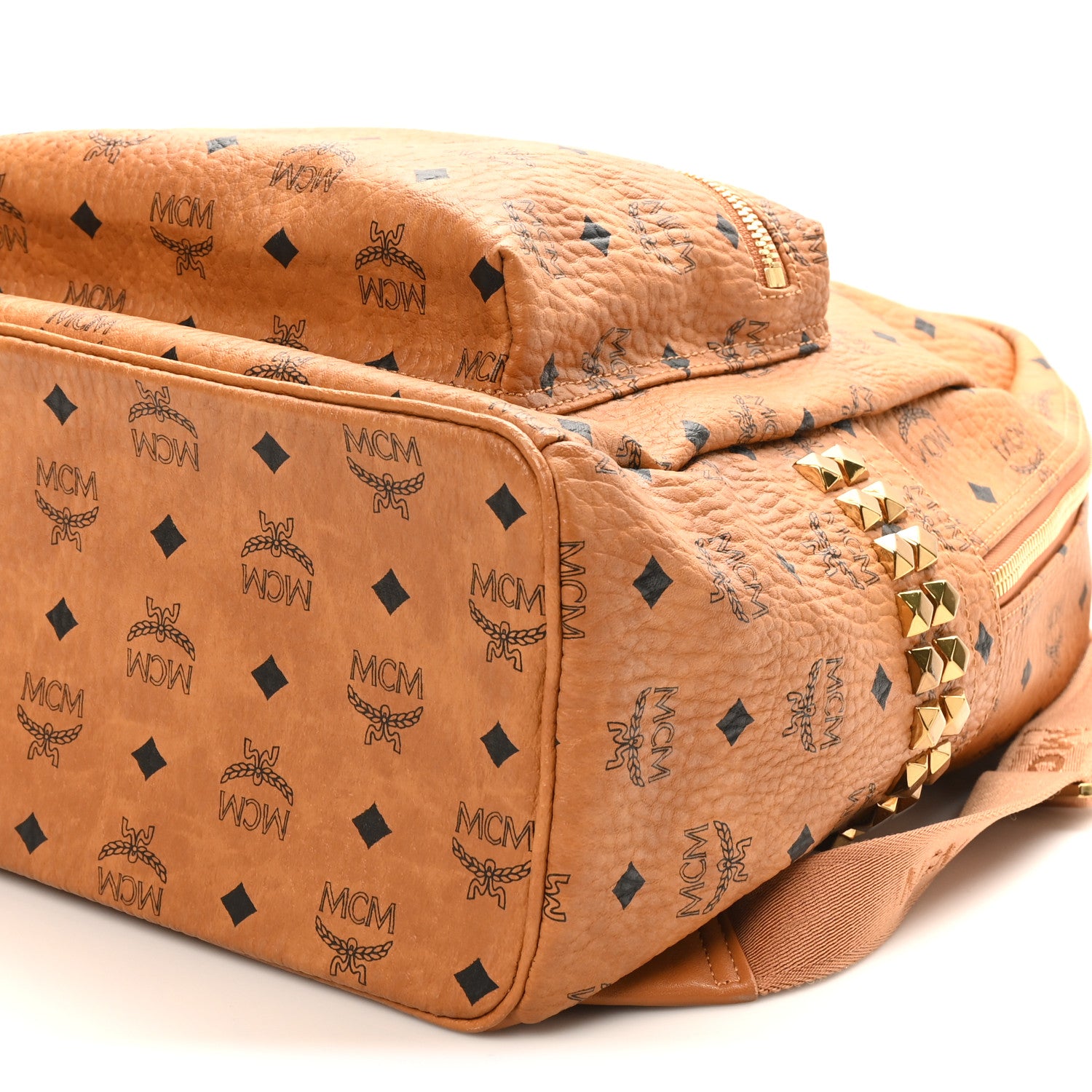 MCM Visetos Large Stark Backpack Cognac 9 of 9