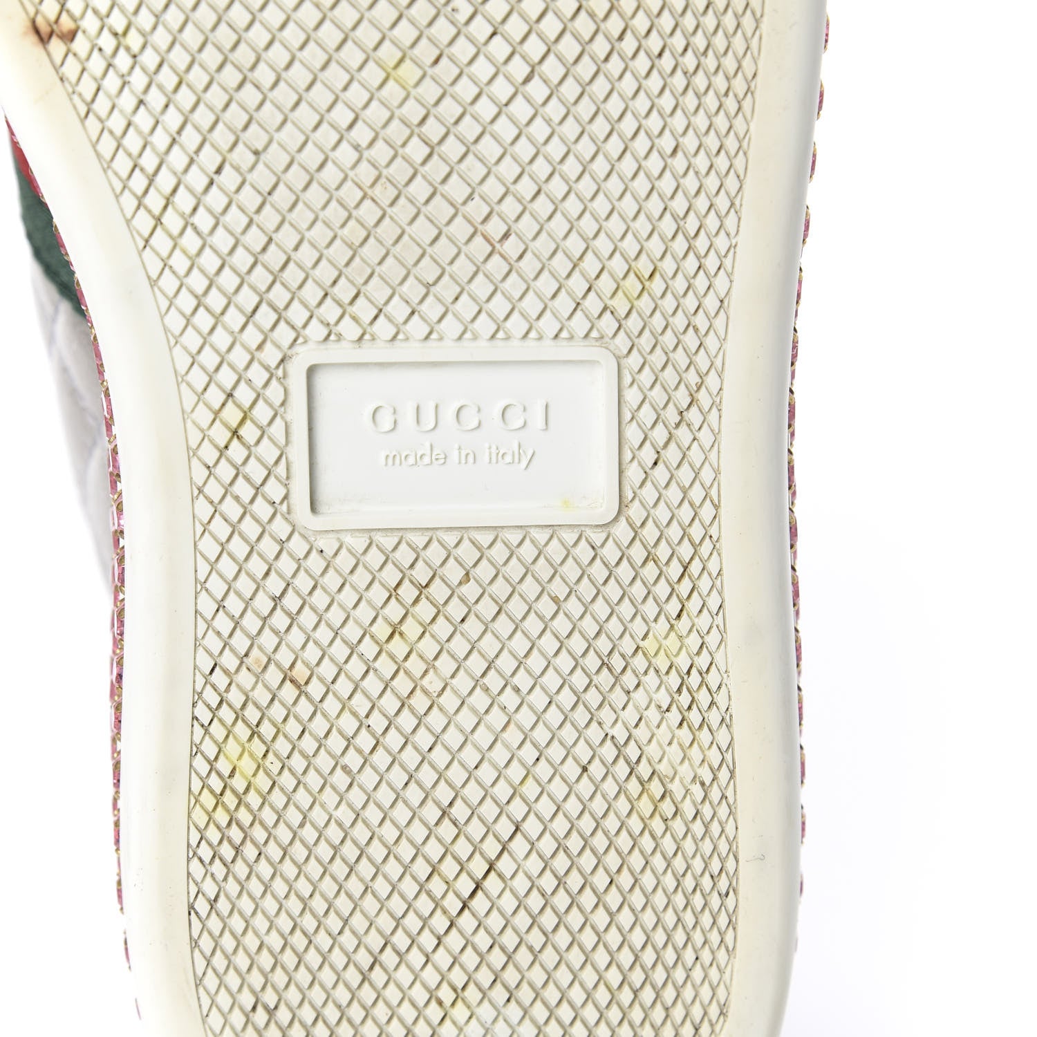 Gucci Laminated Nappa Crystal Web Bee Embroidered Trapuntata Womens Ace Platform Sneakers 36.5 Argento 8 of 12