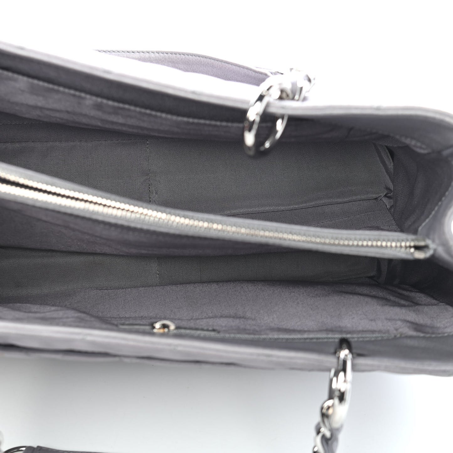 Caviar Quilted Grand Shopping Tote GST Light Grey