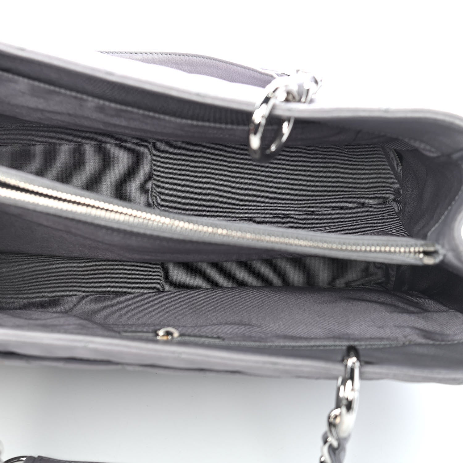 Chanel Caviar Quilted Grand Shopping Tote GST Light Grey 5 of 11