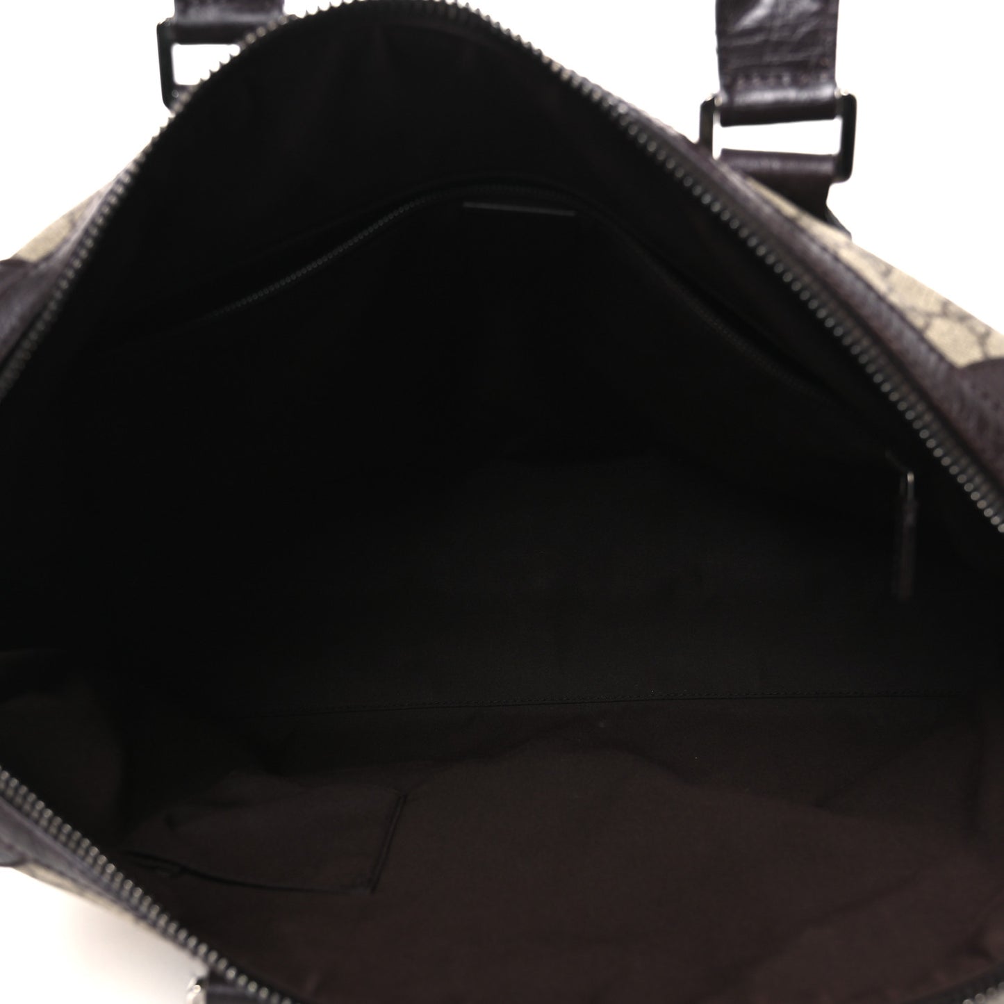GG Plus Monogram Web Briefcase Dark Brown