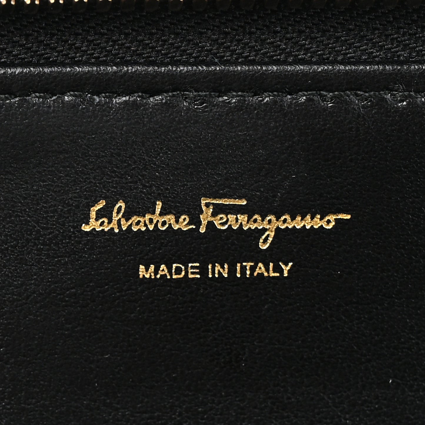 Canvas Calfskin Gancini Wallet On Chain Black Beige