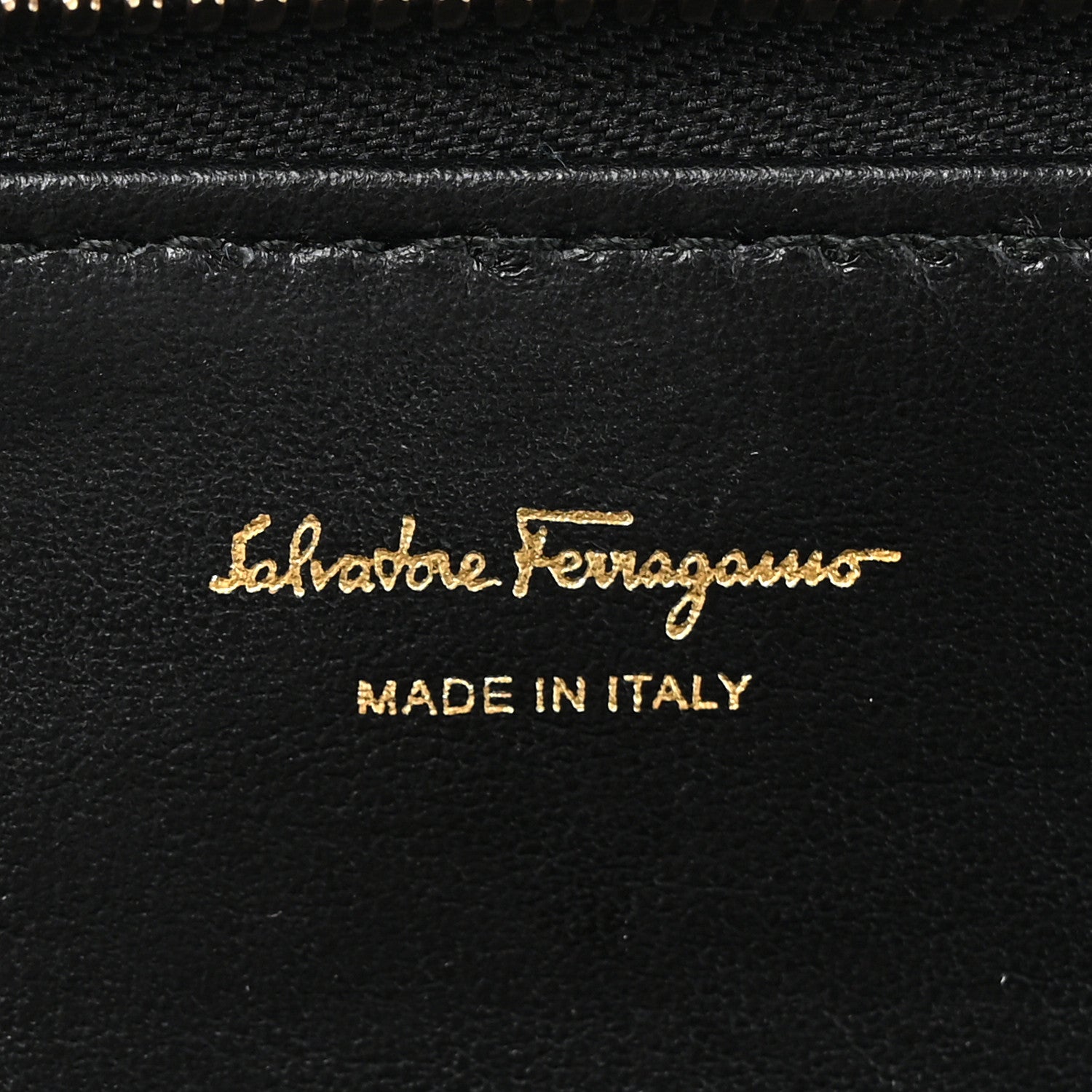 Salvatore Ferragamo Canvas Calfskin Gancini Wallet On Chain Black Beige 7 of 11