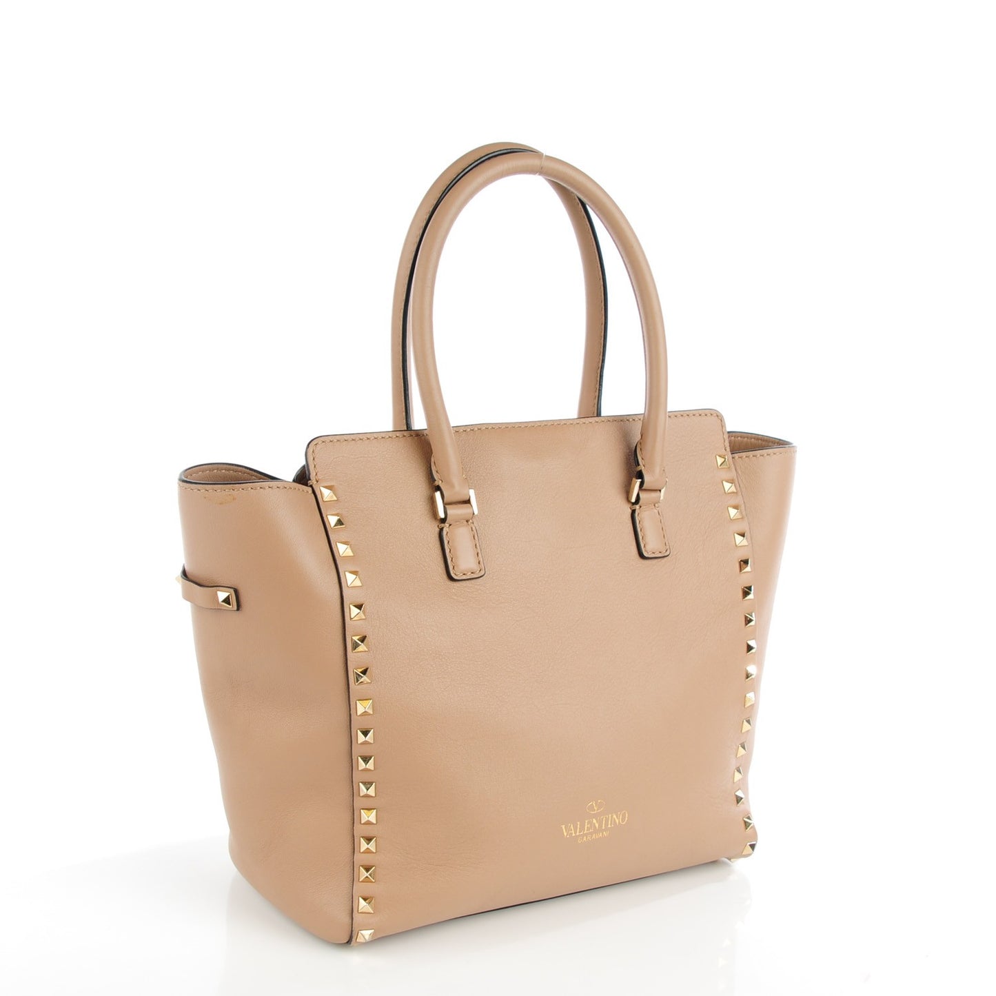 Vitello Rockstud Double Handle Tote Alpaca
