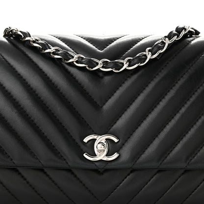 Chanel Lambskin Chevron Quilted Single Flap Black 8 of 10