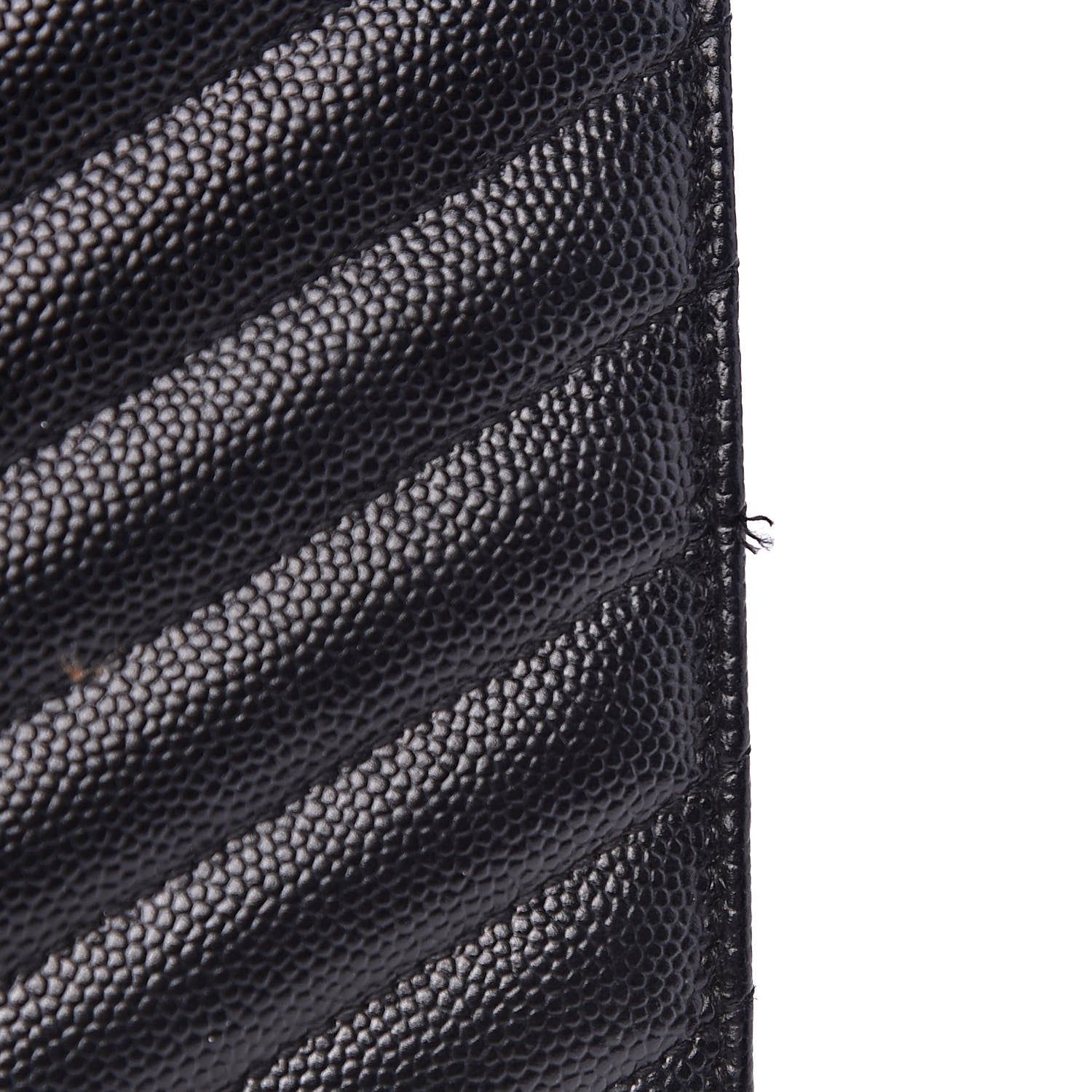 Saint Laurent Grain De Poudre Matelasse Chevron Bi-Color Monogram Chain Wallet White Black 15 of 16