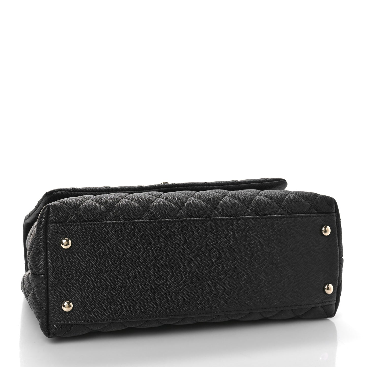 Caviar Quilted Small Coco Handle Flap Black