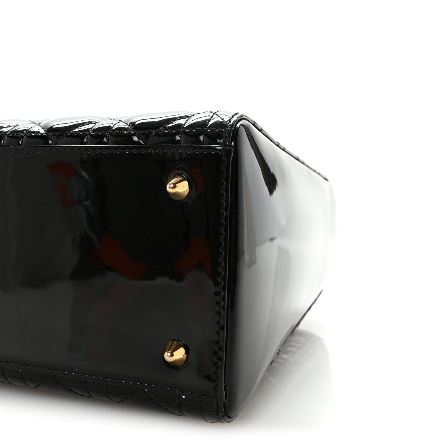 Patent Cannage Medium Lady Dior Black