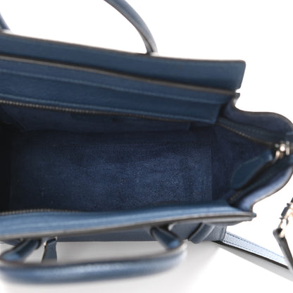 Celine Drummed Calfskin Nano Luggage Petrol 5 of 14