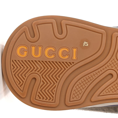 Gucci Suede Calfskin Tejus Printed Womens Ultrapace Sneakers 42 Pink Silver Oatmeal Yolk 6 of 7