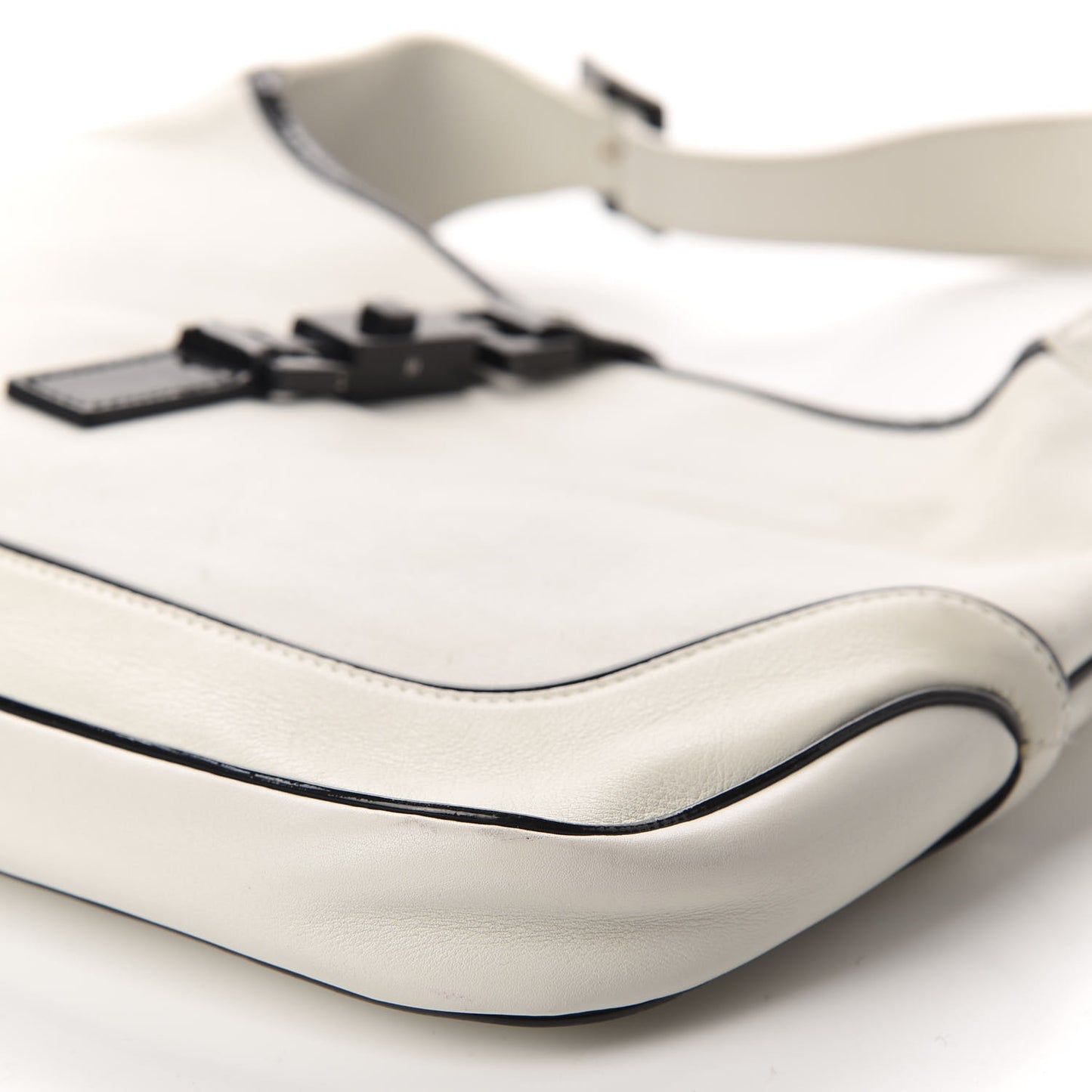 Calfskin Jackie O Hobo White Black