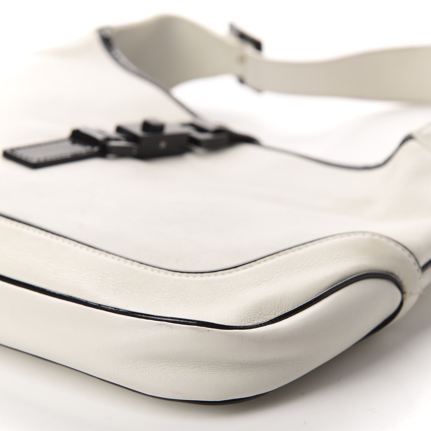 Gucci Calfskin Jackie O Hobo White Black 7 of 11