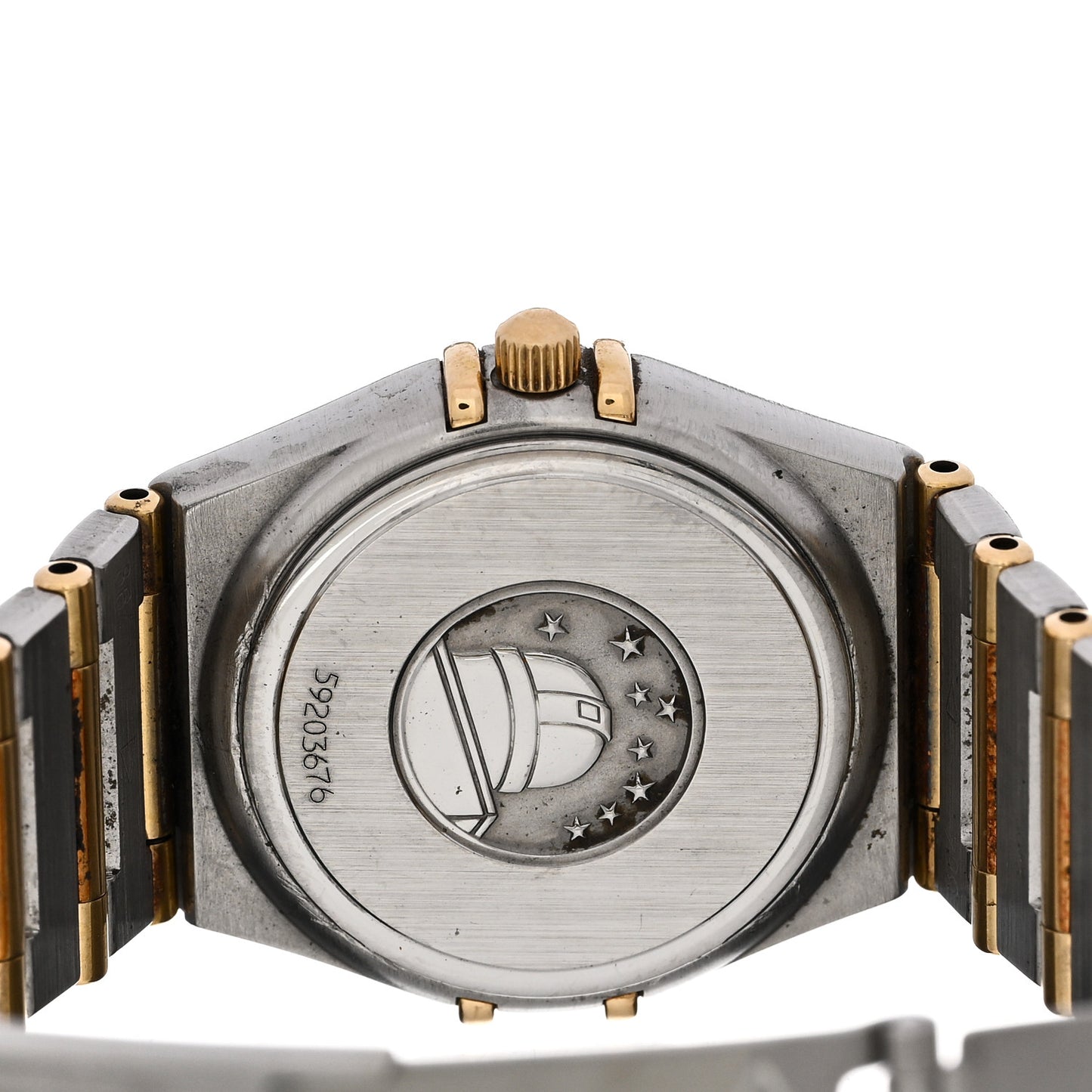Stainless Steel 18K Yellow Gold Diamond Bezel 25mm Constellation Quartz Watch 1277.30.00