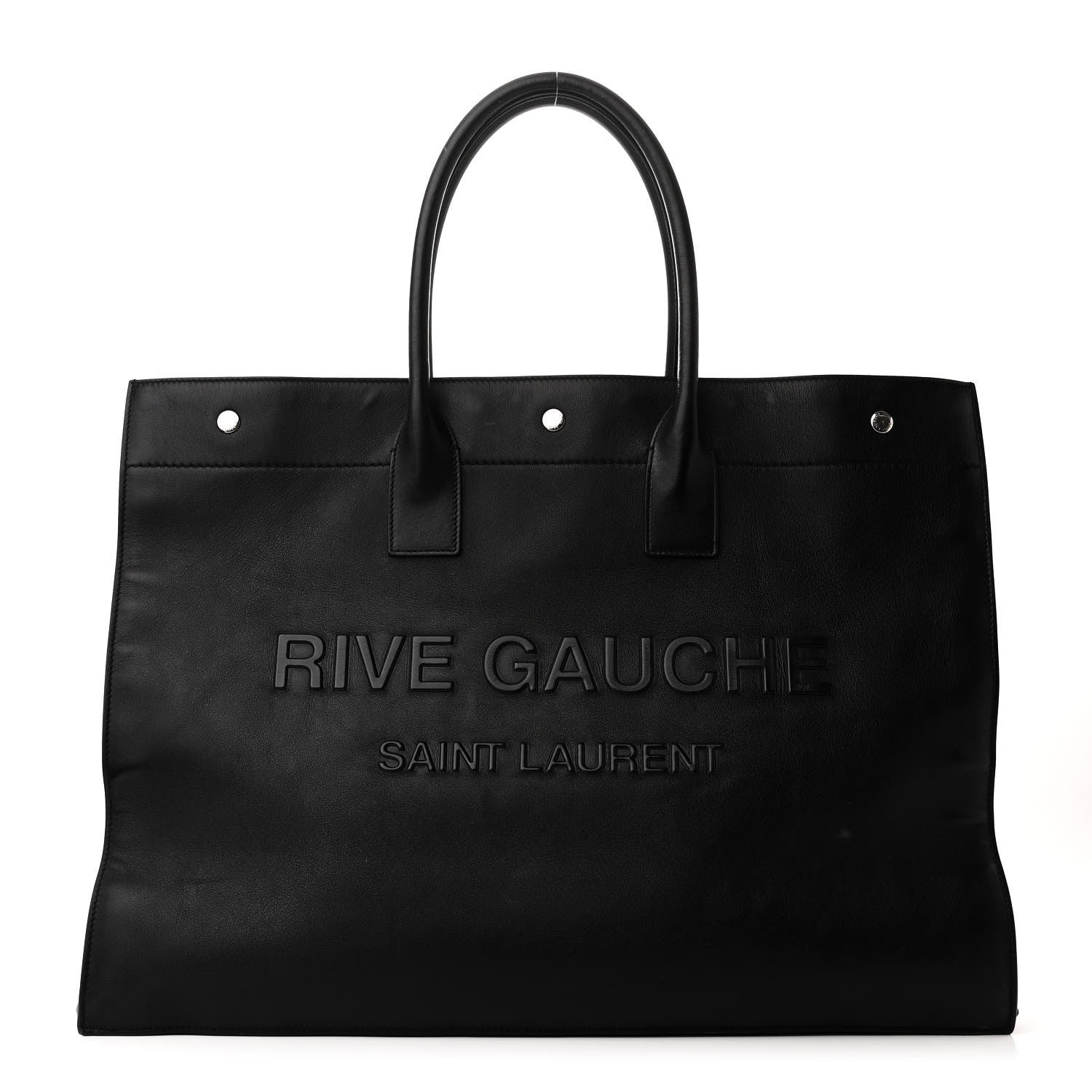 Saint Laurent Vitello Large Rive Gauche Tote Black 1 of 10