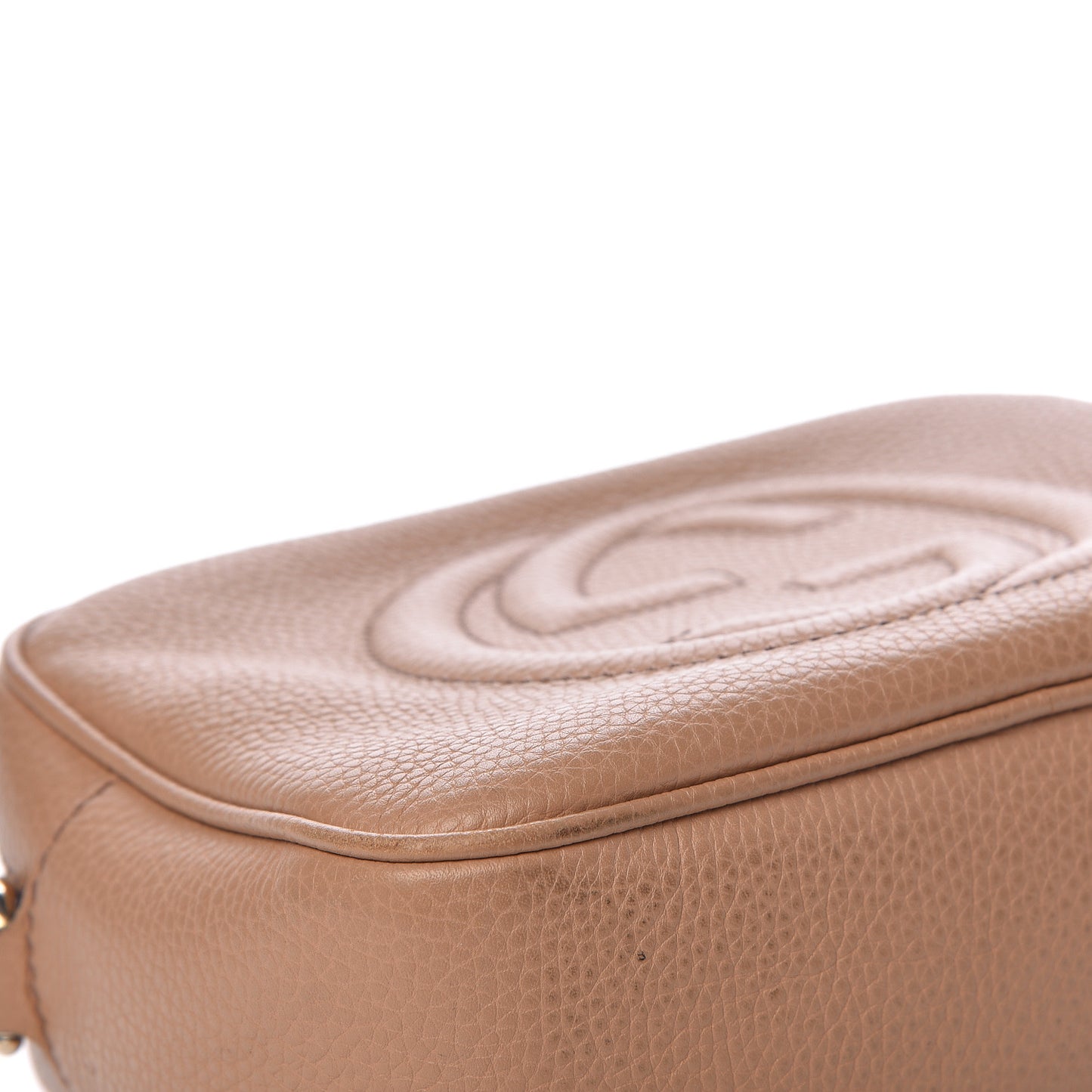 Pebbled Calfskin Small Soho Disco Bag Camelia