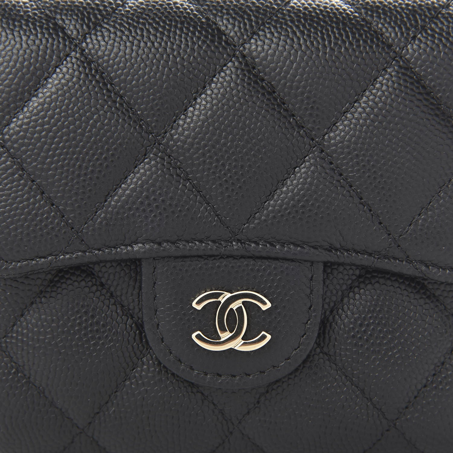 Chanel Caviar Quilted Compact Flap Wallet Black 10 of 11