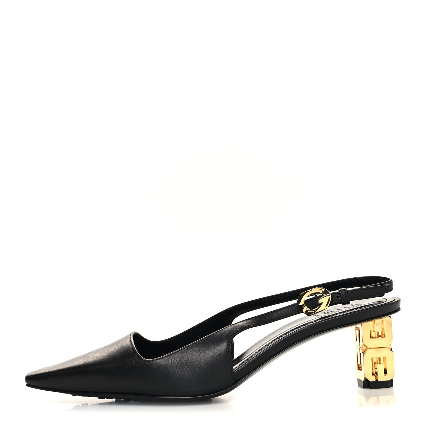 Givenchy Calfskin G Cube 50mm Slingback Pumps 37.5 Black 1 of 9