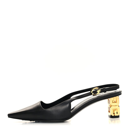 Givenchy Calfskin G Cube 50mm Slingback Pumps 37.5 Black 1 of 9