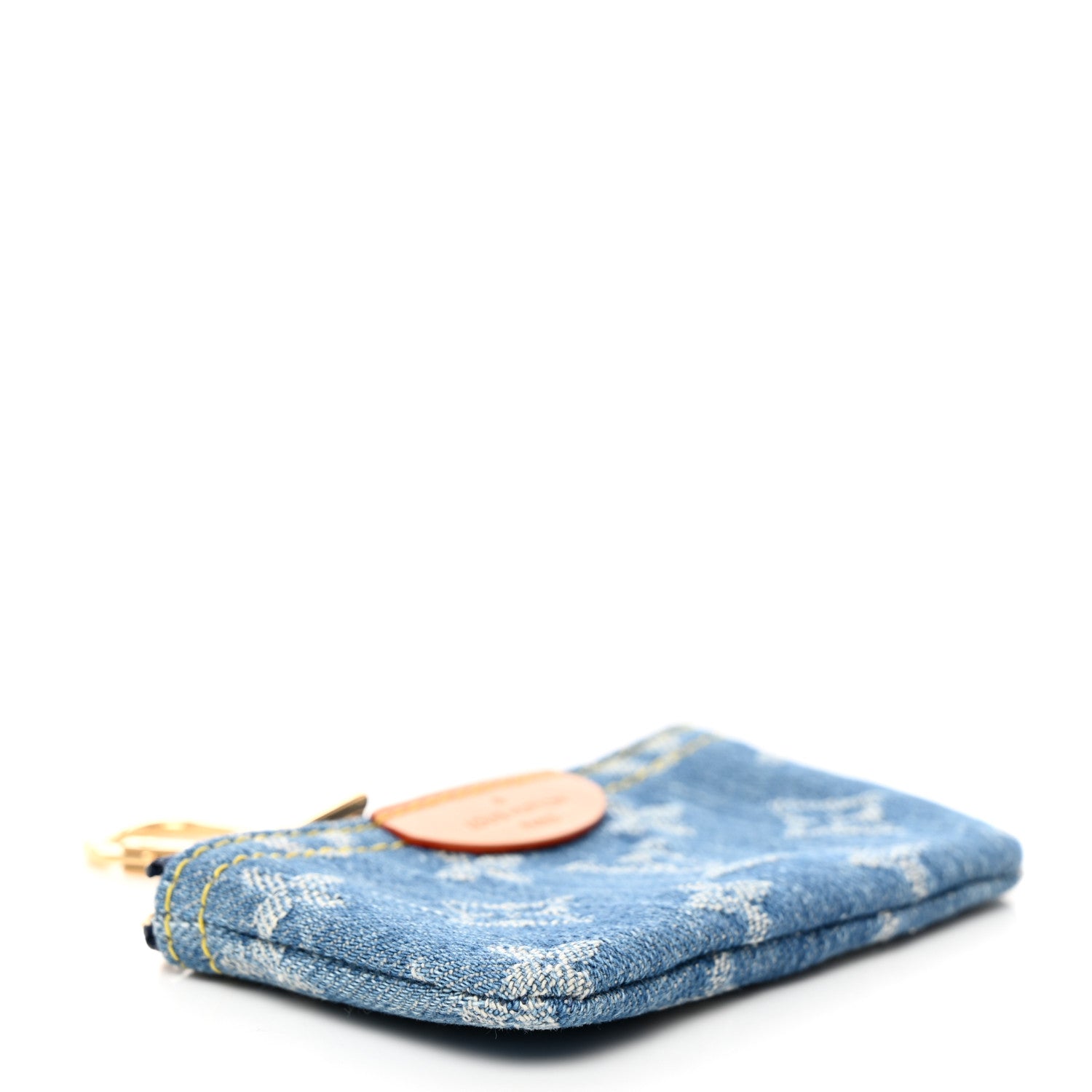Louis Vuitton LOUIS VUITTON Monogram Denim Key Pouch Denim Blue 4 of 6