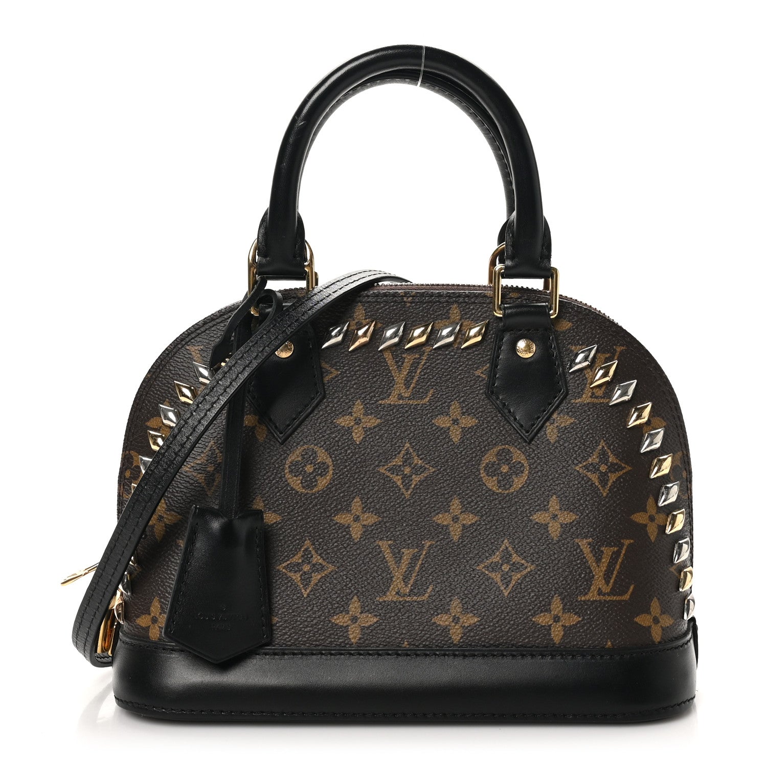 Louis Vuitton Monogram Macassar Studded Alma BB 1 of 9