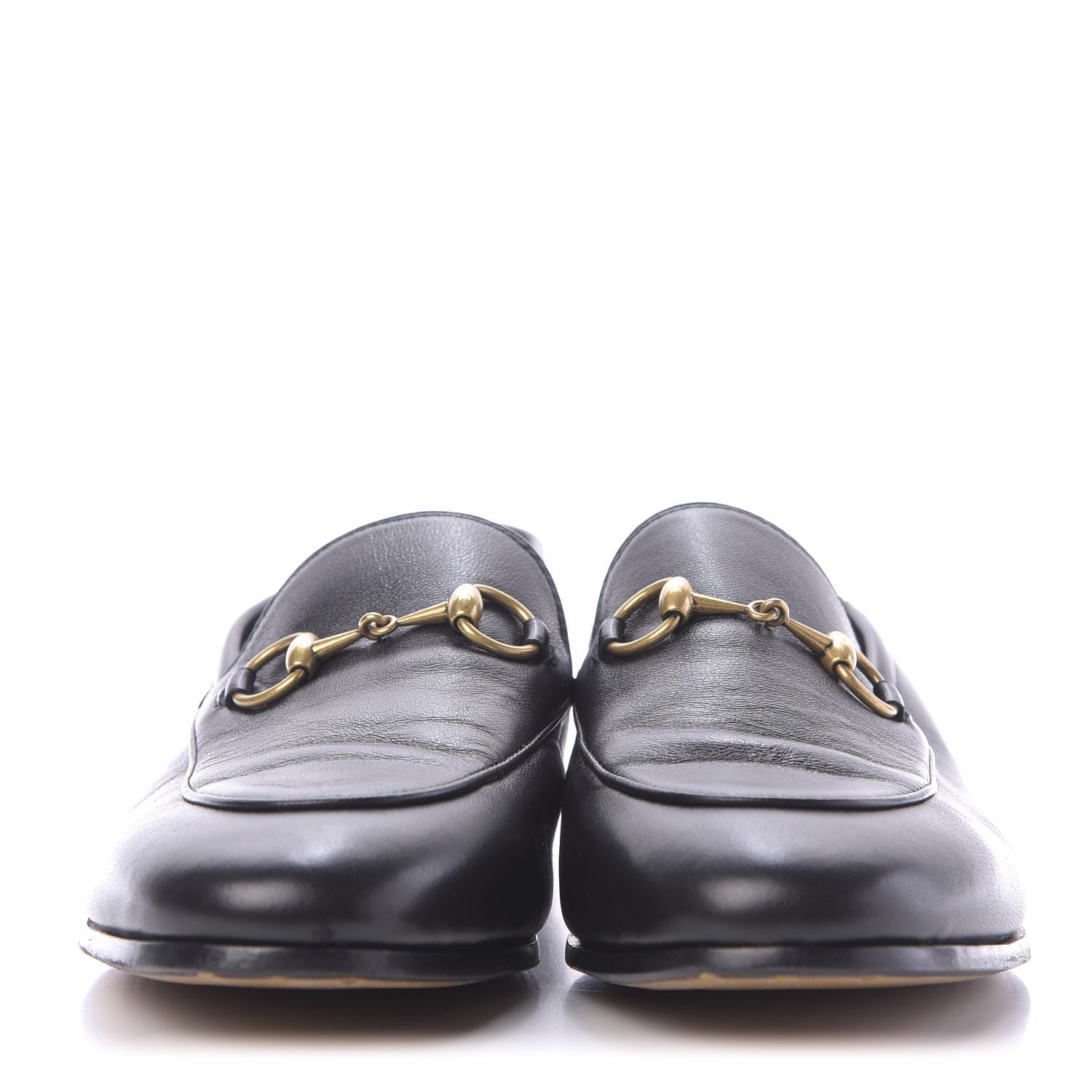Gucci Lambskin Womens Brixton Horsebit Loafers 37 Black 2 of 11