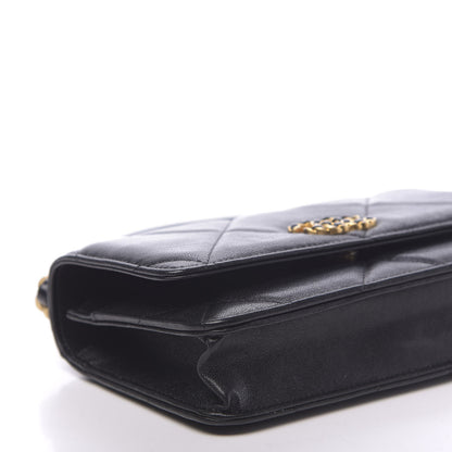 Chanel Goatskin Quilted 19 Wallet On Chain WOC Black 10 of 13