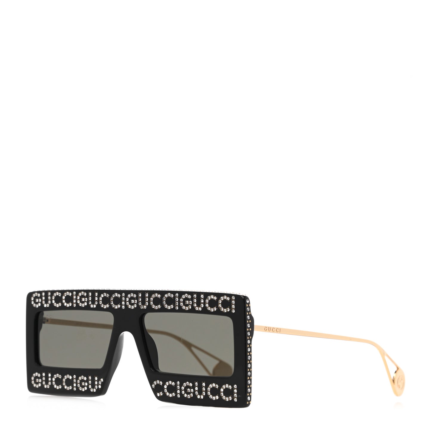 Acetate Crystal Mask-Frame Sunglasses GG0431S Black