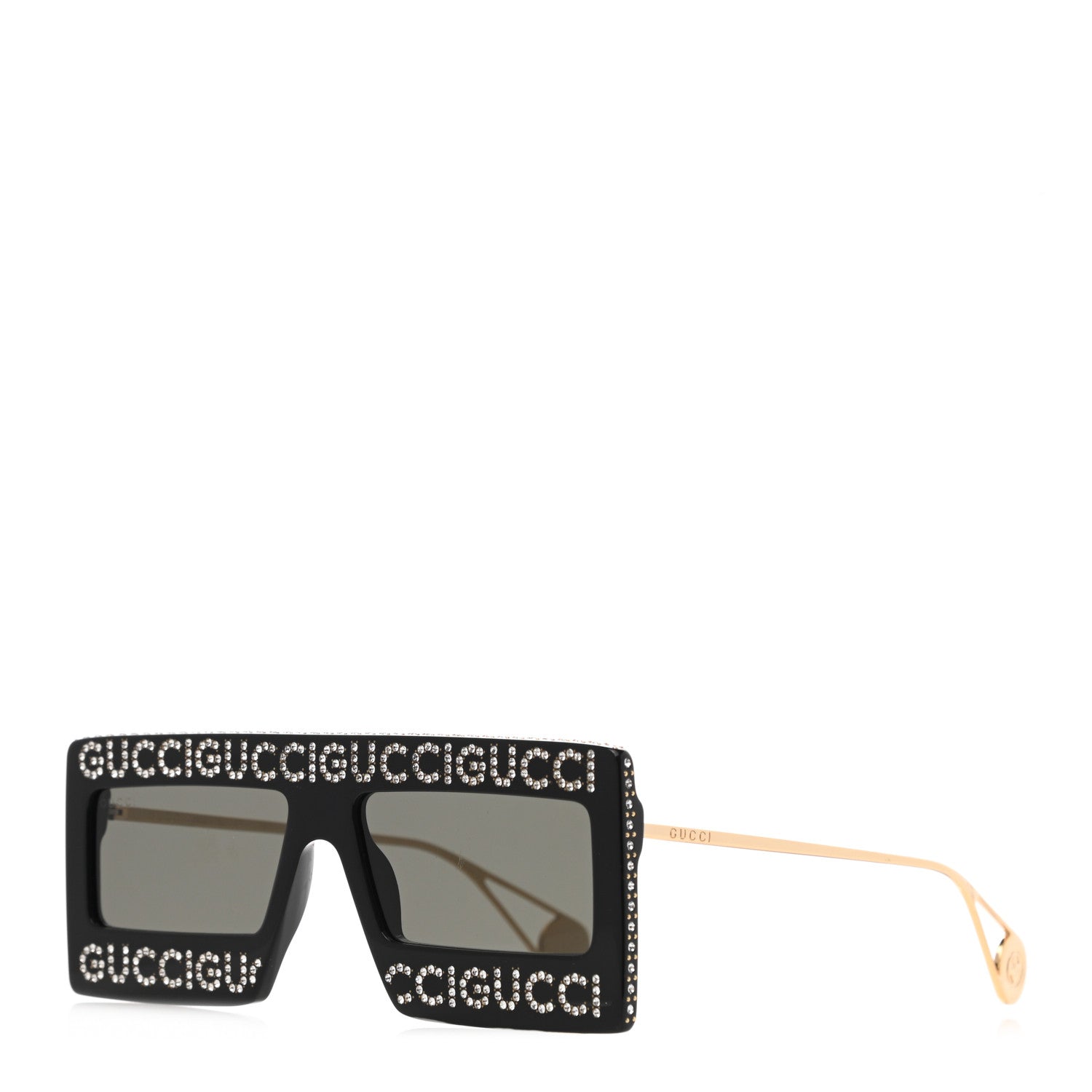Gucci Acetate Crystal Mask-Frame Sunglasses GG0431S Black 1 of 7