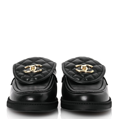 Chanel Lambskin Quilted CC Turnlock Mules 39.5 Black 3 of 13
