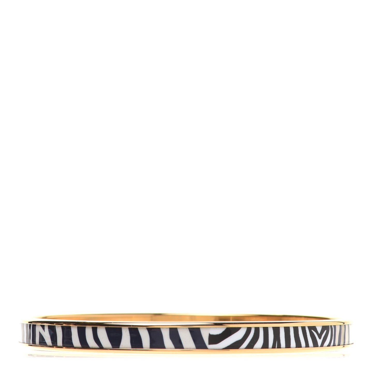 Enamel Printed Extra Narrow Zebres De Tanzanie Bracelet 62 Beige Blue