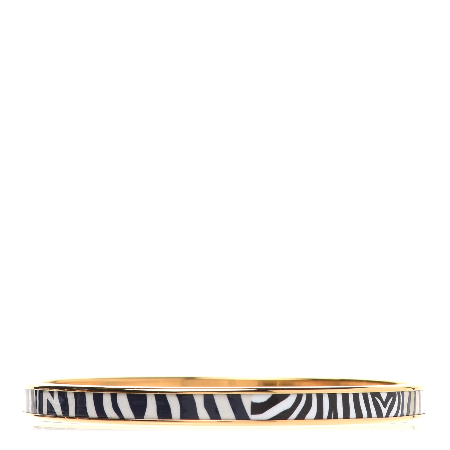 Hermes Enamel Printed Extra Narrow Zebres De Tanzanie Bracelet 62 Beige Blue 3 of 6