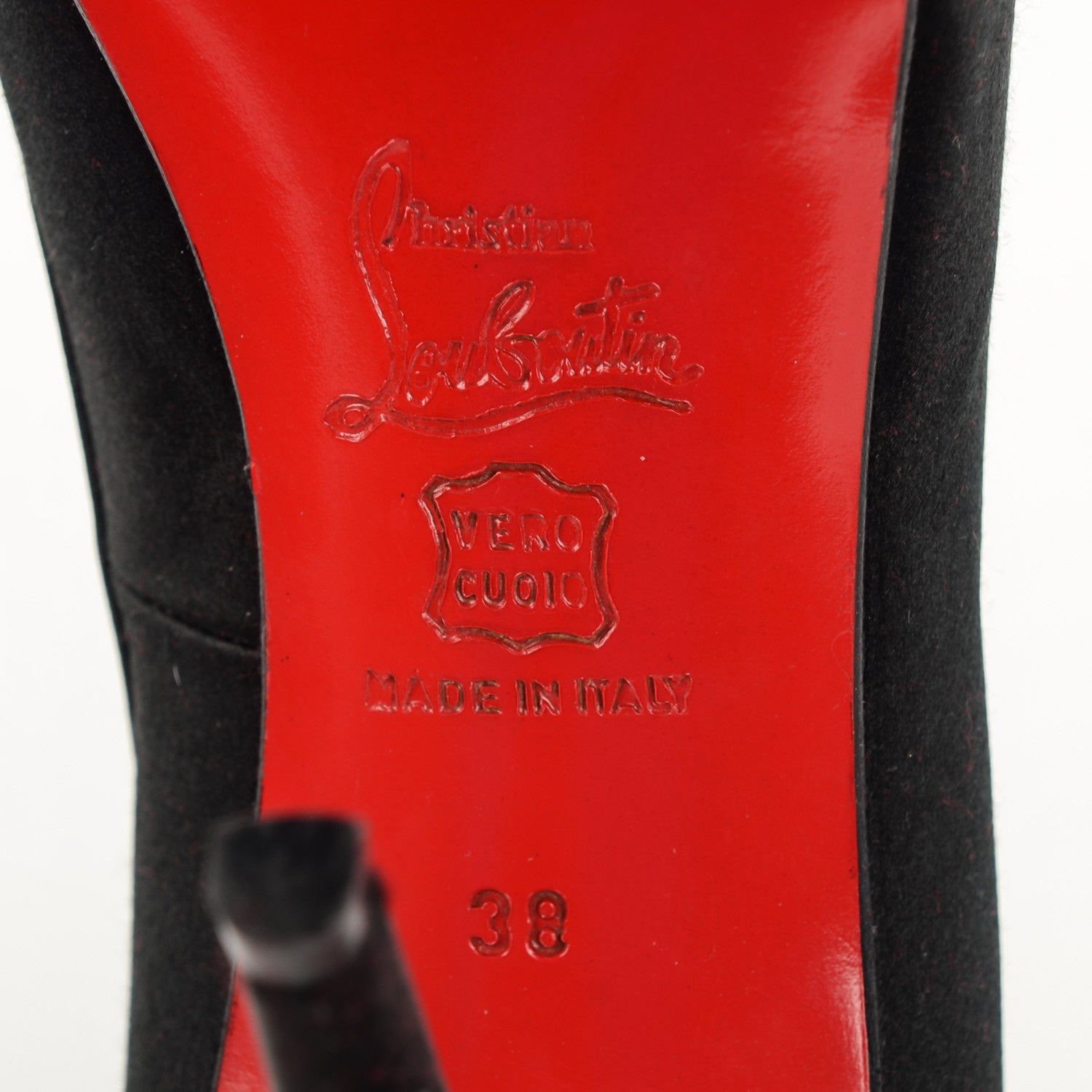 Christian Louboutin Satin Very Prive 120 Pumps 38 Black 6 of 7