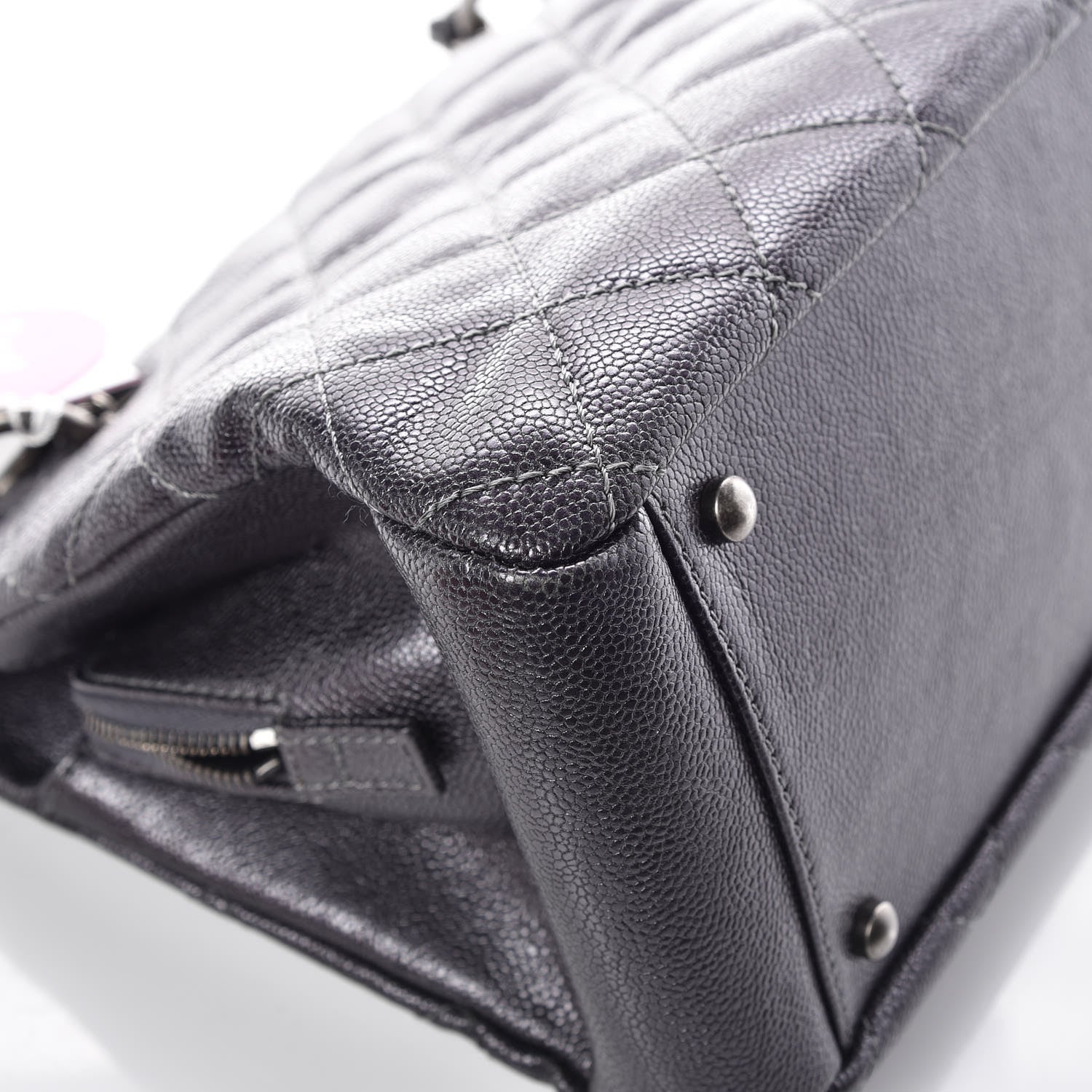 Chanel Iridescent Quilted Chic Caviar Shopping Tote Argent 9 of 13