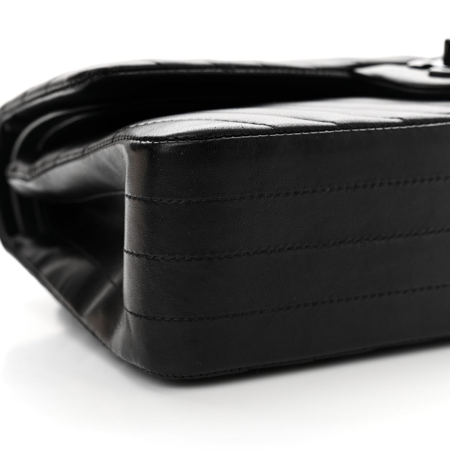 Lambskin Chevron Quilted Medium Double Flap So Black