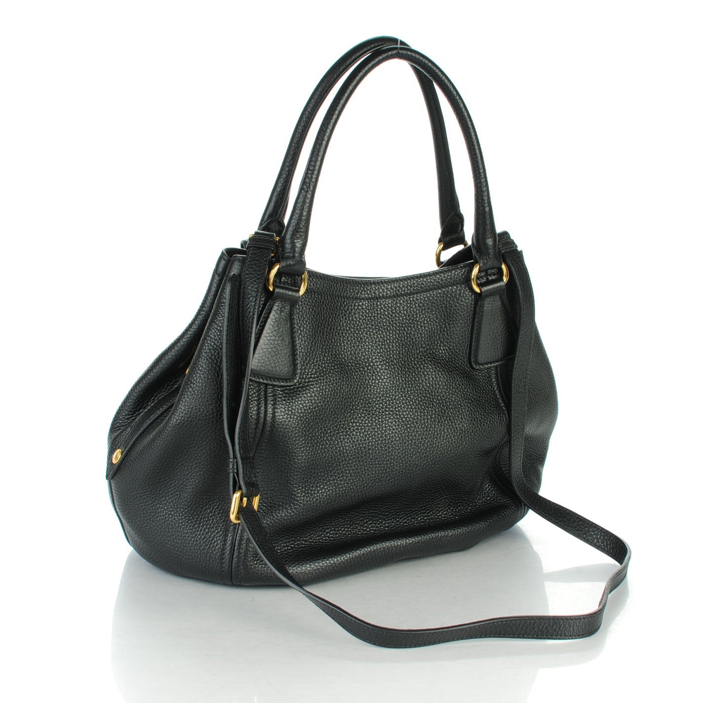 Prada Vitello Daino Tote Nero Black 3 of 8