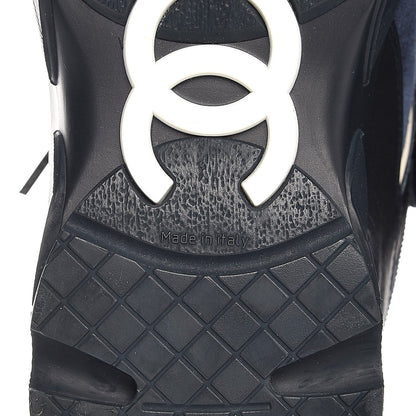 Chanel Denim Suede Calfskin CC Sneakers Navy 7 of 8