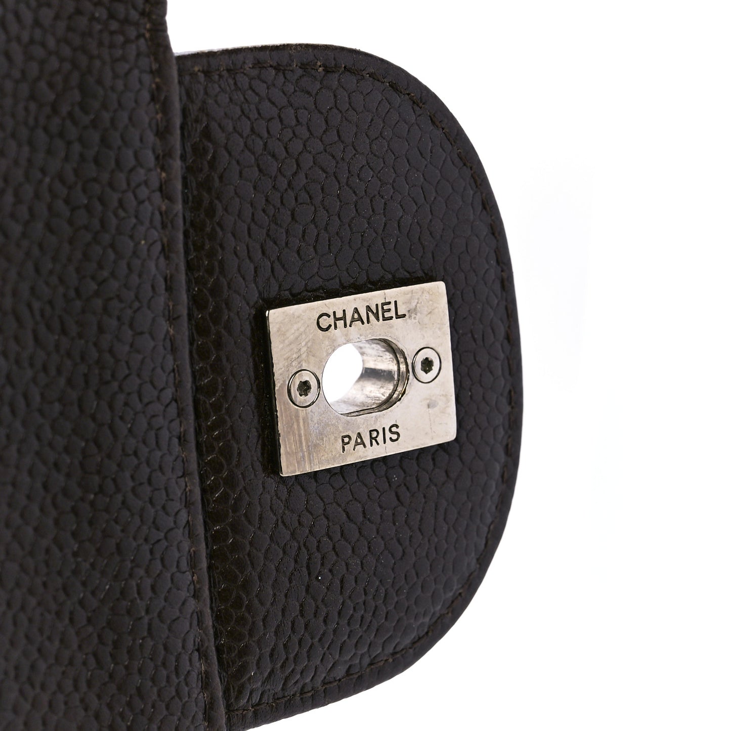 Caviar Quilted Jumbo Single Flap Dark Brown