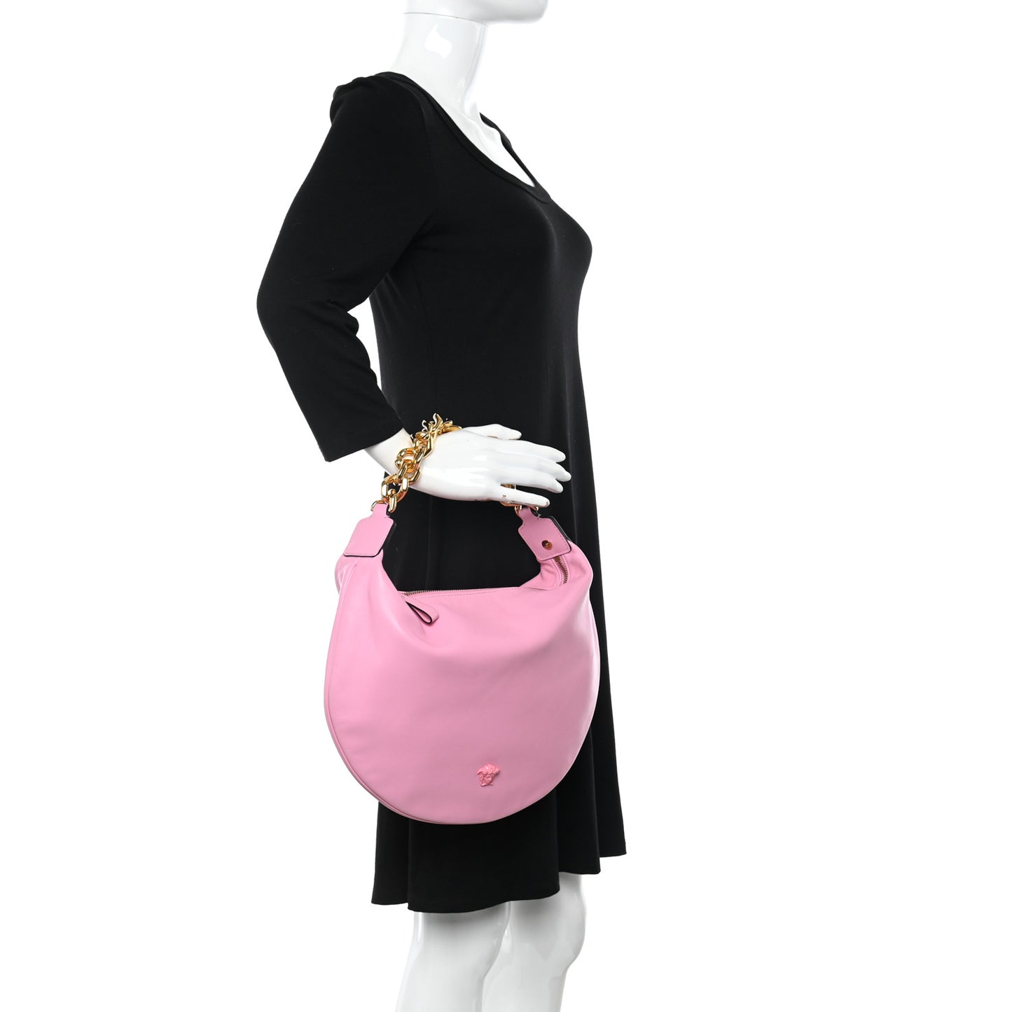 Calfskin La Medusa Chain Hobo Pink