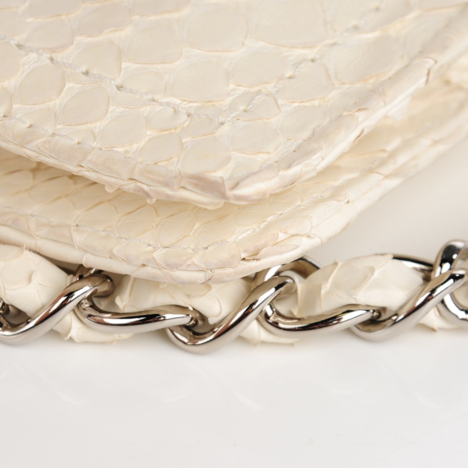 Chanel Python Pochette Flap White 9 of 9