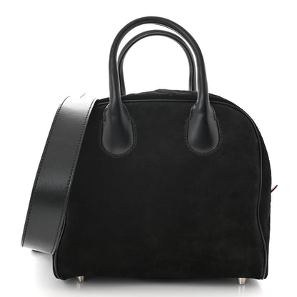 Christian Louboutin Suede Calfskin Small Marie Jane Top Handle Black 1 of 10
