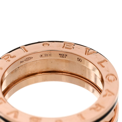 Bulgari 18K Rose Gold Black Ceramic B.Zero1 Rock One-Band Ring 50 5.25 4 of 6