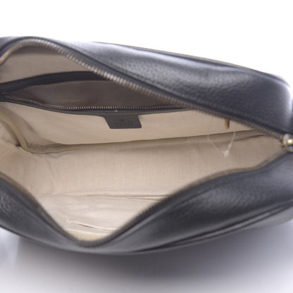 Gucci Pebbled Calfskin Logo Messenger Bag Black 5 of 10