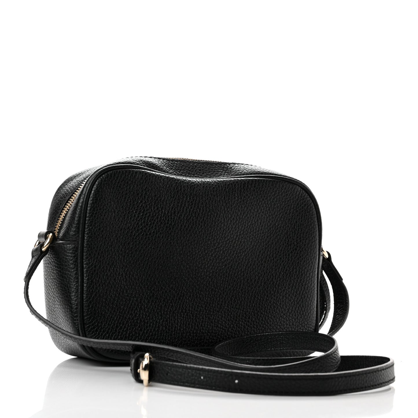 Pebbled Calfskin Small Soho Disco Bag Black