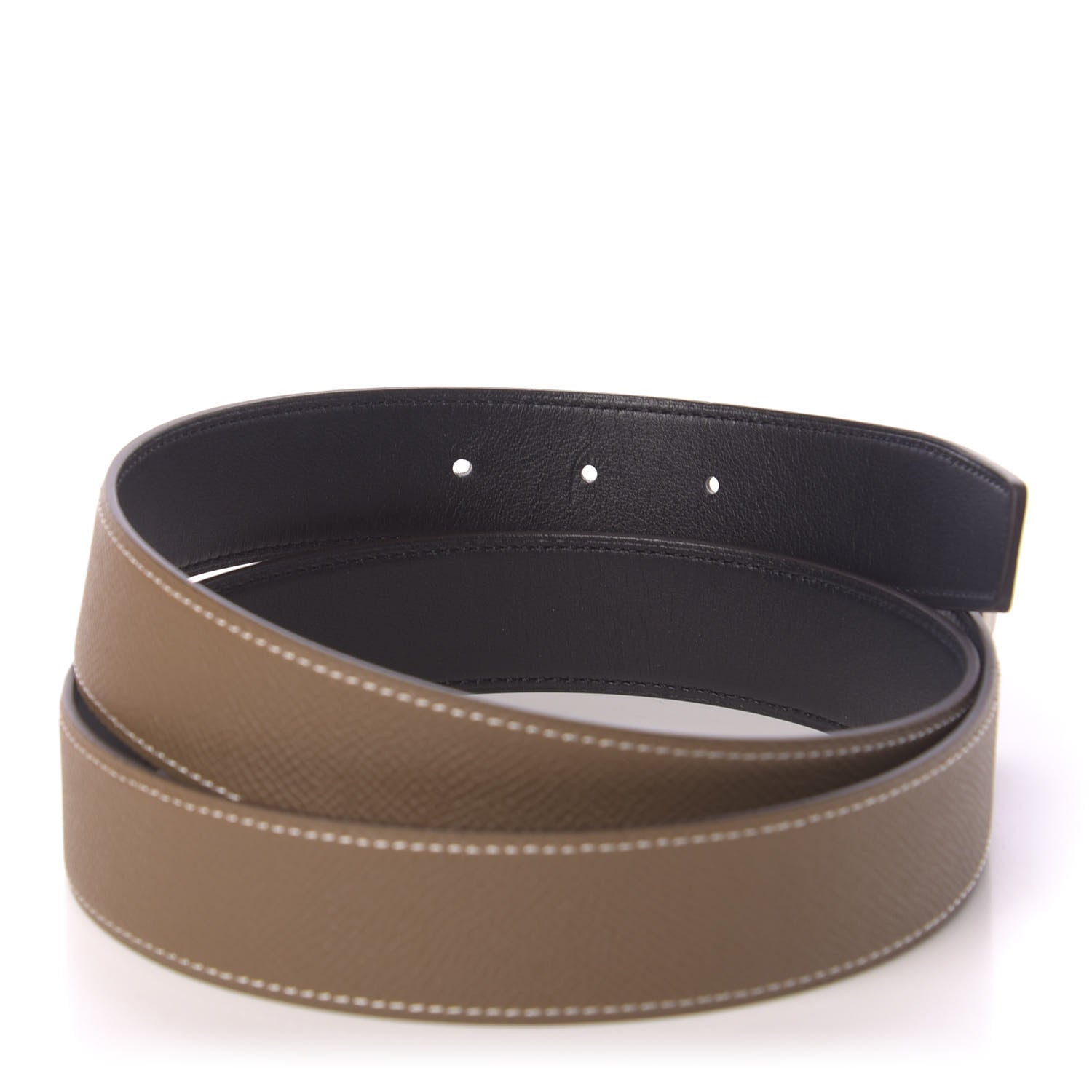 Hermes Swift Epsom 32mm Collier De Chien Belt 90 Black Etoupe 4 of 6