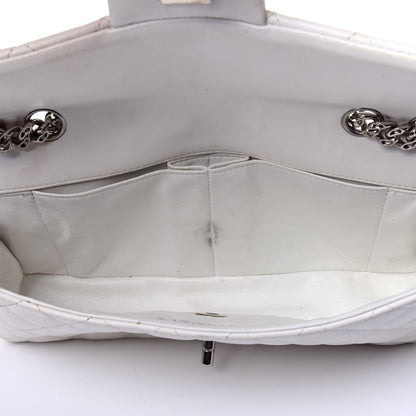 Chanel Lambskin Quilted East West Flap Bijoux Chain White 6 of 13
